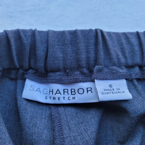 Sag Harbor Womens Dress Pants Size 6 Gray Stretch Flat Front Elastic Waist Back - Picture 4 of 9